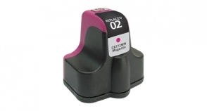 Compatible InkJet  02 Magenta High Yield - Page Yield 370 inkjet cartridge, remanufactured, compatible, printer, ink, c8772wn (#02), hp 02 - photosmart 3110, 3210, 3210v, 3210xi, 3310, 3310xi, 8230, 8238, 8250, d6160, d6163, d6168, d7145, d7155, d7160, d7163, d7168, d7260, d7345, d7355, d7360, d7363, d7368, d7460; photosmart all-in-one c5150, c5180, c6150, c6154, c6170, c6175, c6180, c6183, c6185, c6188, c6190, c6240, c6250, c6280, c7150, c7170, c7177, c7180, c7183, c7186, c7188, c7190, c7250, c7280, c7283, c7288, c8150, c8180 hy - magenta