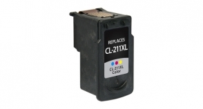 Compatible InkJet Canon CL-211XL TriColor - Page Yield 349 inkjet cartridge, remanufactured, compatible, printer, ink, 2975b001 (cl-211xl), canon pixma mp230, mp240, mp250, mp270, mp280, mp480, mp490, mp495, mp499, mx320, mx330, mx340, mx350, mx360, mx410, mx420; pixma ip 2700, 2702 - tri-color high yield