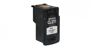 Compatible InkJet Canon CL-211 TriColor - Page Yield 244 inkjet cartridge, remanufactured, compatible, printer, ink, 2976b001 (cl-211), canon pixma mp230, mp240, mp250, mp270, mp280, mp480, mp490, mp495, mp499, mx320, mx330, mx340, mx350, mx360, mx410, mx420; pixma ip 2700, 2702 - tri-color