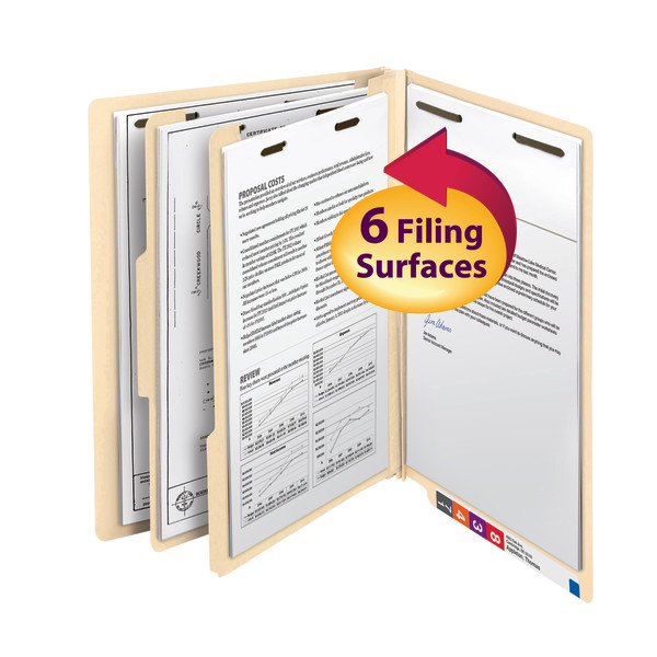 Smead 26835 End Tab Manila and Colored Classification Folders (Bundle: 5 BX) Hanging Folders