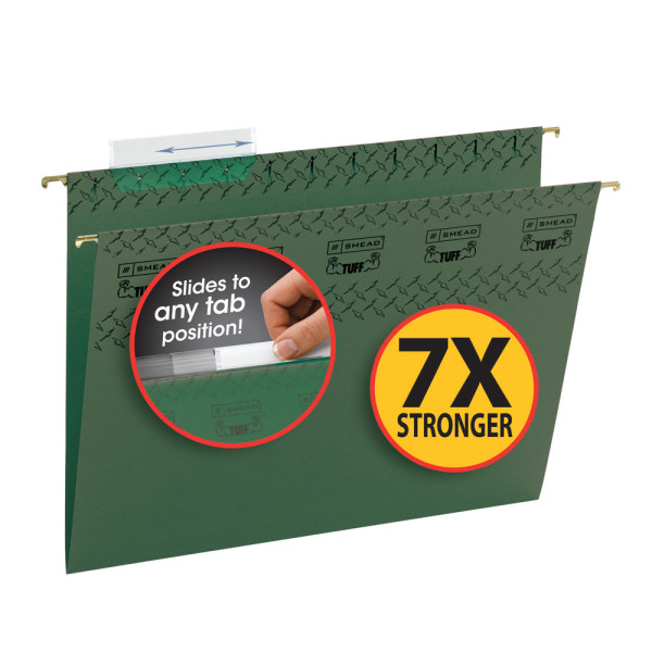 Smead 64036 TUFF Hanging Folders with Easy Slide Tab Classification Folders