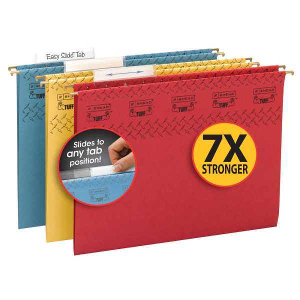 Smead 64040 TUFF Hanging Folders with Easy Slide Tab Classification Folders