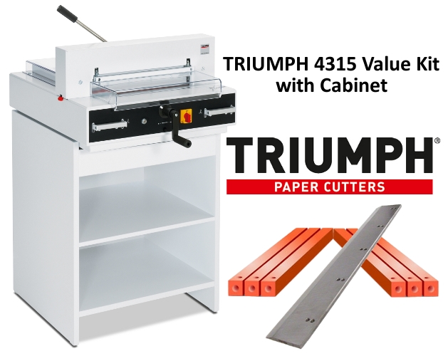 Triumph 4315 Semi-Auto Electric Paper Cutter Value Kit with Digital  Display, cabinet, 1 box cutting sticks and 1 extra blade