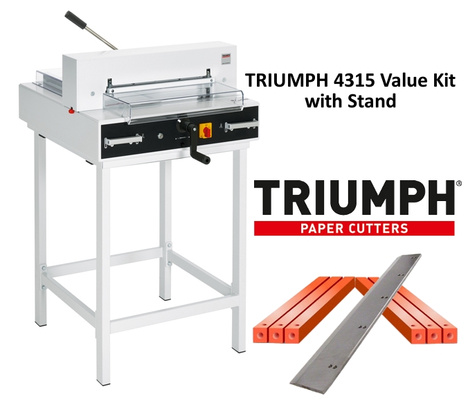 Triumph 4315 Semi-Auto Electric Paper Cutter Value Kit with Digital  Display, stand, 1 box cutting sticks and 1 extra blade