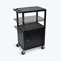 Luxor LPDUOCE-B Black Endura Presentation Cart Multi Height with Cabinet & Electric Luxor LPDUOCE-B Black Endura Presentation Cart Multi Height with Cabinet & Electric
