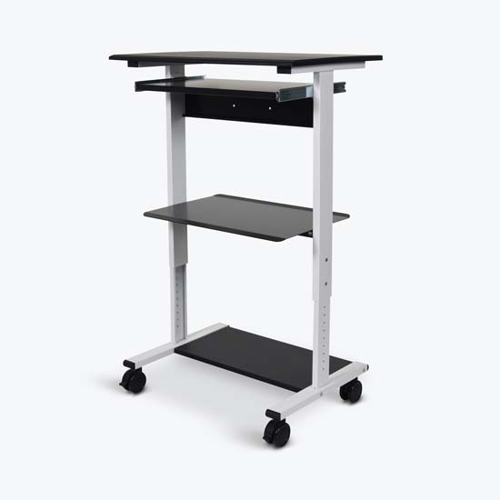 Luxor STAND-WS30 STAND-WS30 Mobile 3 Shelf Adjustable Stand Up Workstation Luxor STAND-WS30 STAND-WS30 Mobile 3 Shelf Adjustable Stand Up Workstation