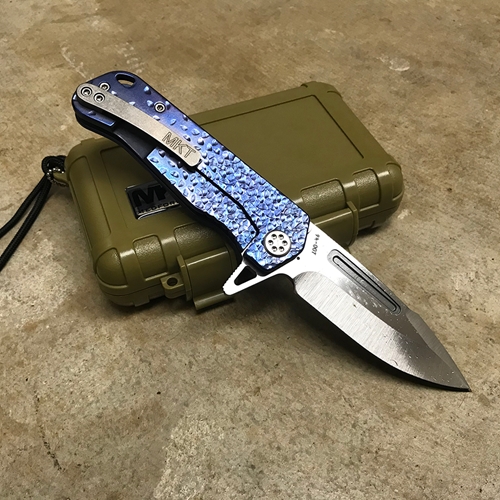 Medford Proxima S35VN 3.9" S35VN Ano Blue Hammered Handle Knife Serial 94-007 - MK200STQ-37A2-SSCS-Q4