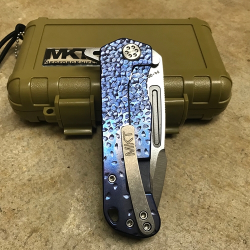 Medford Proxima S35VN 3.9" S35VN Ano Blue Hammered Handle Knife Serial 94-007 - MK200STQ-37A2-SSCS-Q4