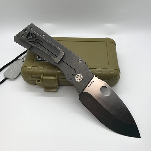 Medford TFF-H D2 Tumbled 4" Blade Flamed Handle Ripple Effect Knife Serial 85-030 - MK046DTQ-03TM-STCF-Q4